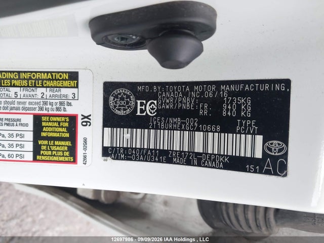Toyota COROLLA CE 2016 2T1BURHEXGC710668 Image 20
