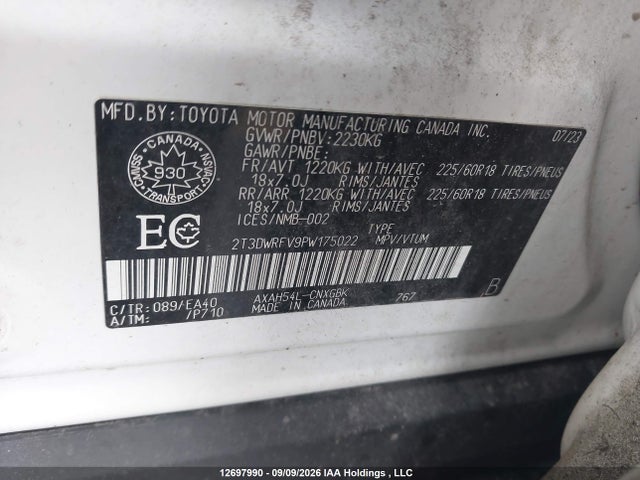 Toyota Rav4 Limited 2023 2T3DWRFV9PW175022 Image 9