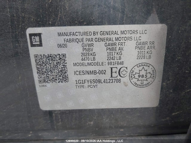Chevrolet BOLT EV LT 2020 1G1FY6S09L4123708 Image 9