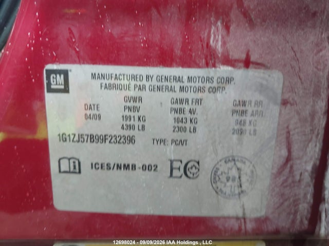 Продажа на аукционе авто 2009 Chevrolet Malibu 2lt, vin: 1G1ZJ57B99F232396, номер лота: 12698024