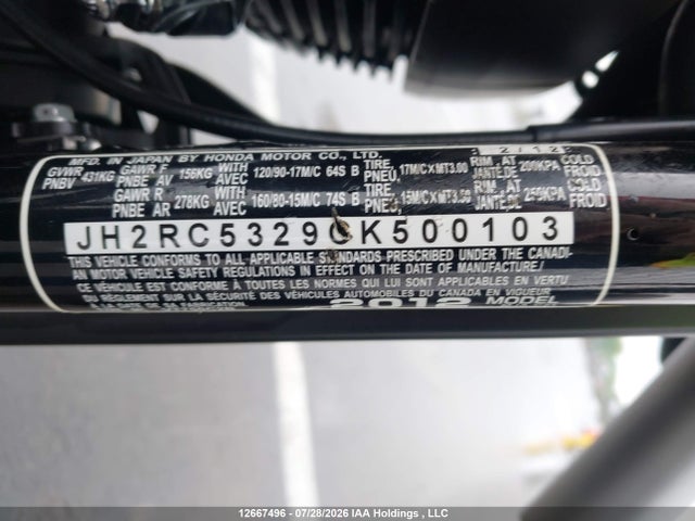 Продаж на аукціоні авто 2012 Honda Vt750 C, vin: JH2RC5329CK500103, номер лоту: 12667496