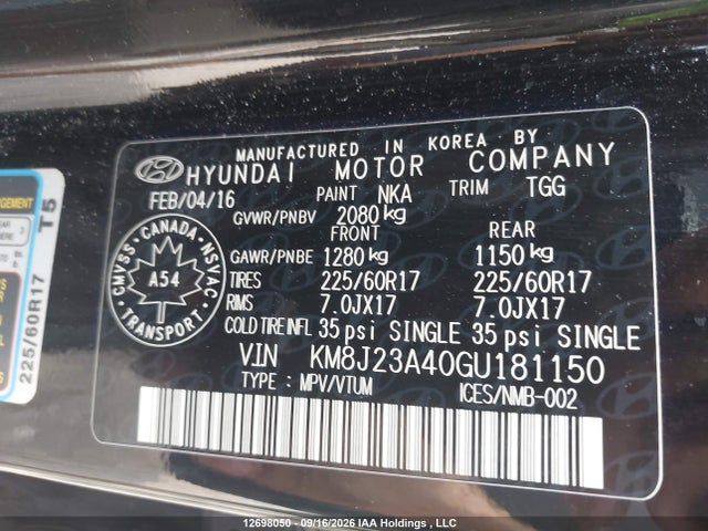 Hyundai Tucson 2016 KM8J23A40GU181150 Image 19