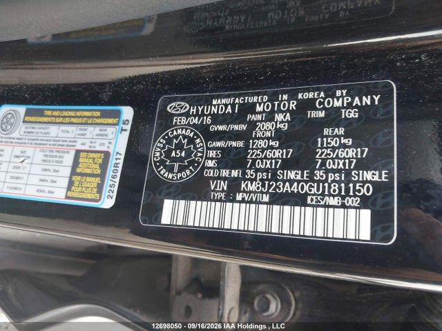 Hyundai Tucson 2016 KM8J23A40GU181150 Image 9
