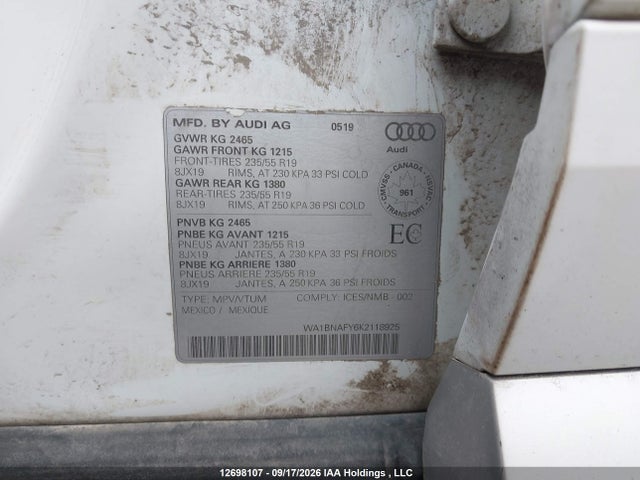 Audi Q5 45 Progressiv 2019 WA1BNAFY6K2118925 Image 9