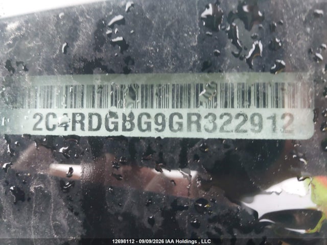 Aukcja sprzedaży 2016 Dodge Grand Caravan Se, vin: 2C4RDGBG9GR322912, numer aukcji: 12698112