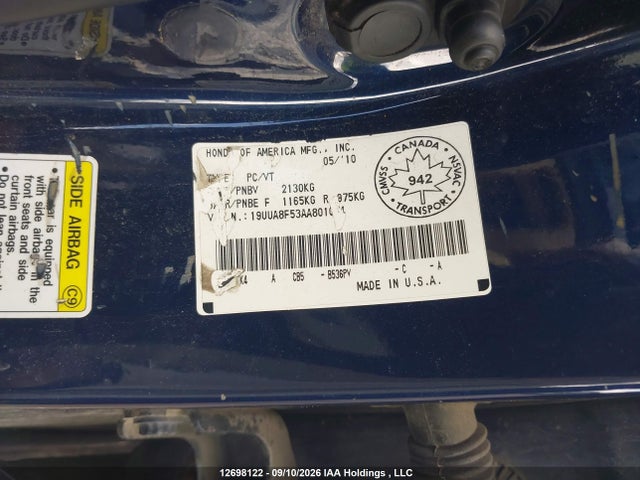2010 Acura Tl მანქანა იყიდება აუქციონზე, vin: 19UUA8F53AA801034, აუქციონის ნომერი: 12698122