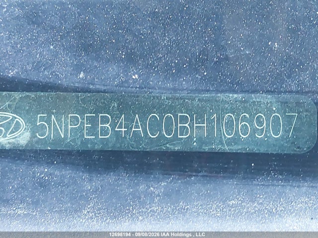 12698194 :رقم المزاد ، 5NPEB4AC0BH106907 vin ، 2011 Hyundai Sonata Gls مزاد بيع