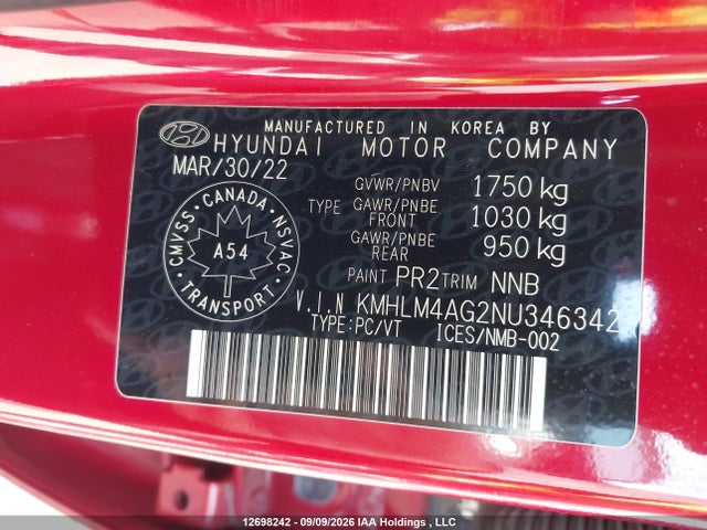 Hyundai ELANTRA SEL 2022 KMHLM4AG2NU346342 Image 18