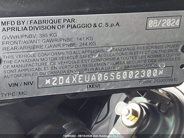 Aprilia Rs 457 2025 ZD4XEUA06S6002300 Image 13