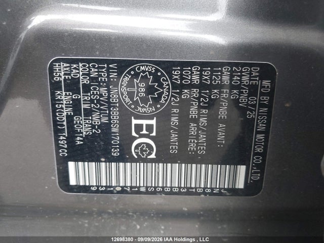 Продажа на аукционе авто 2025 Nissan Rogue Sv/rock Creek, vin: JN8BT3BB6SW170139, номер лота: 12698380