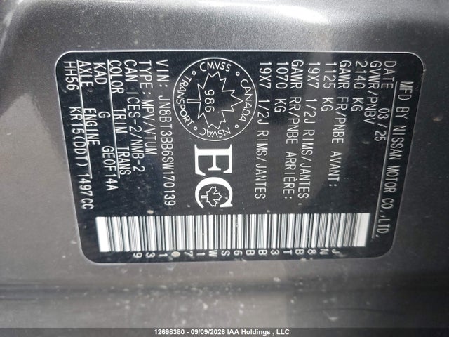 Продажа на аукционе авто 2025 Nissan Rogue Sv/rock Creek, vin: JN8BT3BB6SW170139, номер лота: 12698380