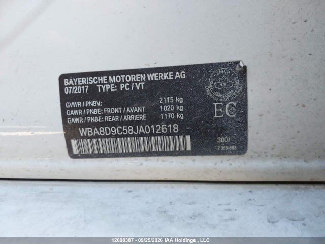 WBA8D9C58JA012618 BMW 330 XI
