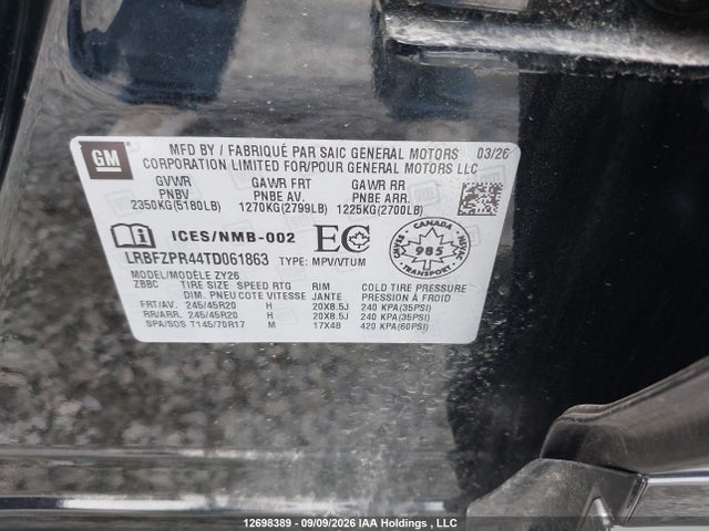 Продажа на аукционе авто 2026 Buick Envision Sport Touring, vin: LRBFZPR44TD061863, номер лота: 12698389