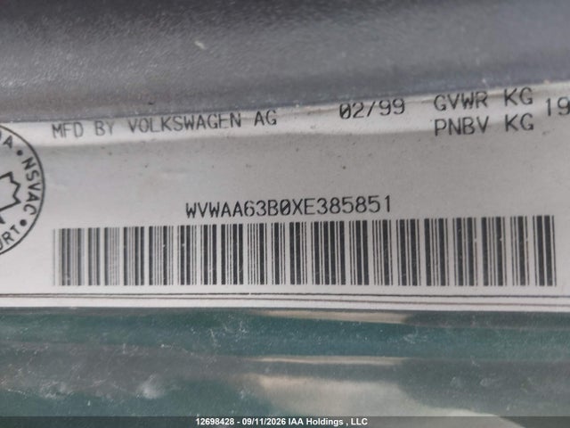 Aukcja sprzedaży 1999 Volkswagen Passat Gls, vin: WVWAA63B0XE385851, numer aukcji: 12698428