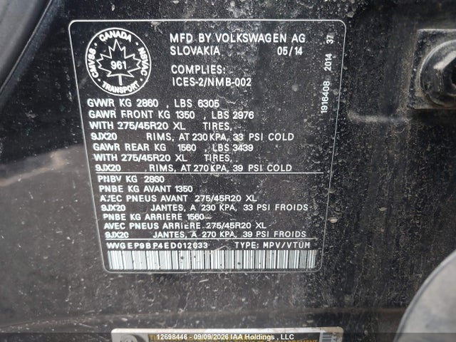 Volkswagen Touareg 2014 WVGEP9BP4ED012633 Image 17