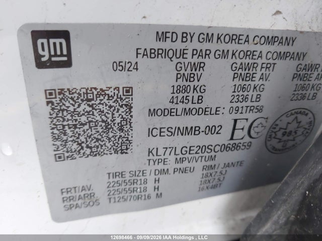 Продаж на аукціоні авто 2025 Chevrolet Trax 1rs, vin: KL77LGE20SC068659, номер лоту: 12698466