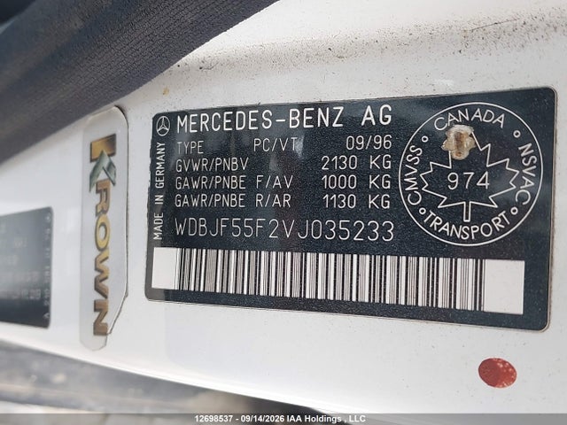 Продажа на аукционе авто 1997 Mercedes-benz E 320, vin: WDBJF55F2VJ035233, номер лота: 12698537
