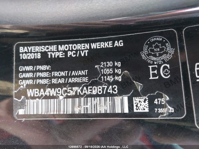 Продажа на аукционе авто 2019 Bmw 440i Xdrive, vin: WBA4W9C57KAF98743, номер лота: 12698572