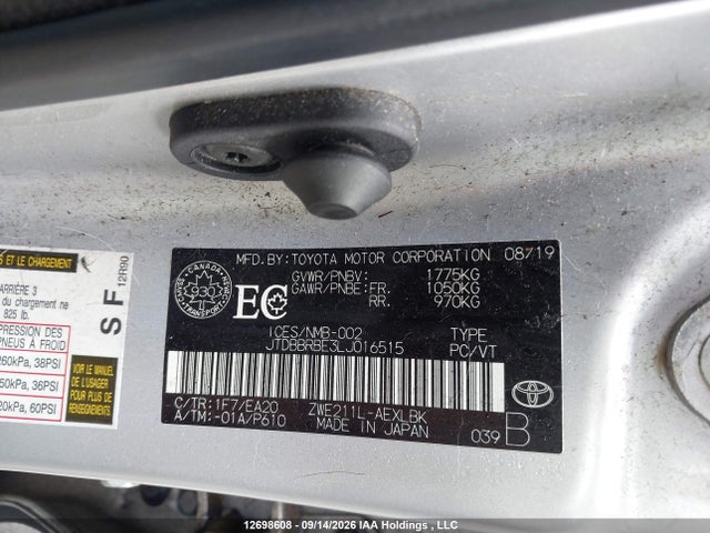 Toyota COROLLA LE 2020 JTDBBRBE3LJ016515 Image 9
