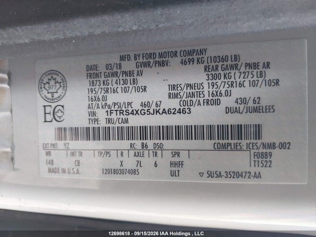 Ford Transit-350 2018 1FTRS4XG5JKA62463 Image 18