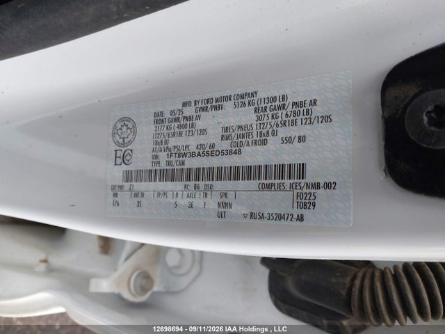 Продажа на аукционе авто 2025 Ford F350 Super Duty, vin: 1FT8W3BA5SED53848, номер лота: 12698694