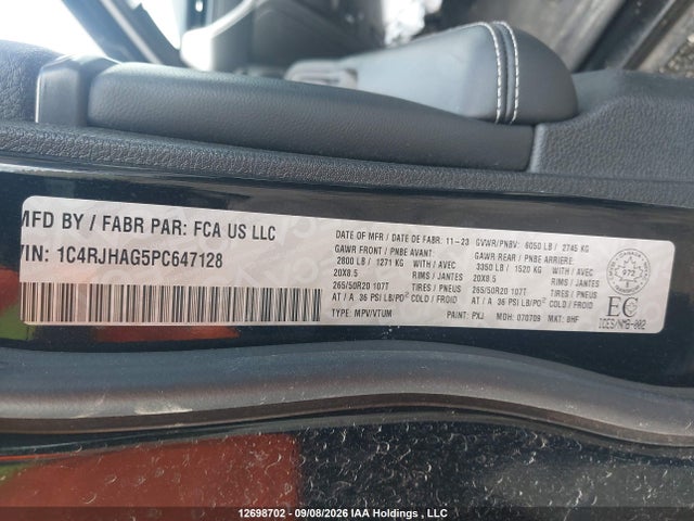 Auction sale of the 2023 Jeep Grand Cherokee Laredo/altitude, vin: 1C4RJHAG5PC647128, lot number: 12698702