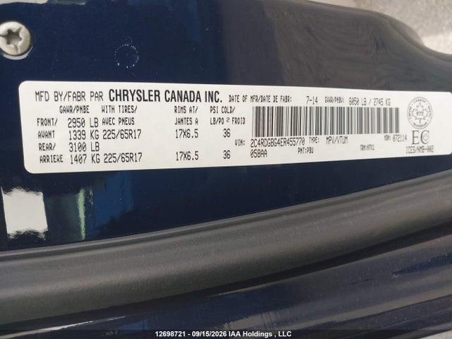 Dodge Grand Caravan 2014 2C4RDGBG4ER455770 Image 9