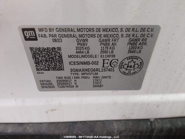 Chevrolet EQUINOX LS 2024 3GNAXHEG6RL157401 Image 9