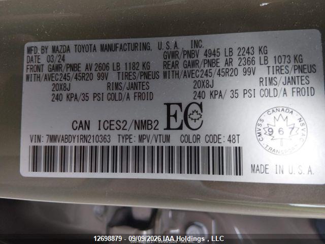 2024 Mazda Cx-50 Premium მანქანა იყიდება აუქციონზე, vin: 7MMVABDY1RN210363, აუქციონის ნომერი: 12698879