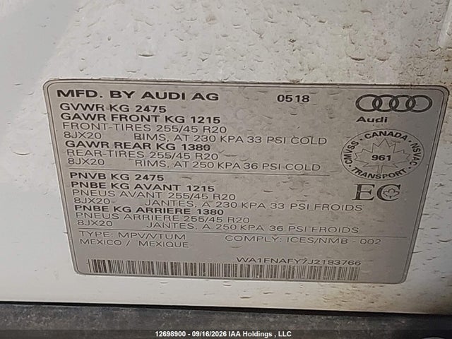 Audi Q5 Technik S-line 2018 WA1FNAFY7J2183766 Image 19