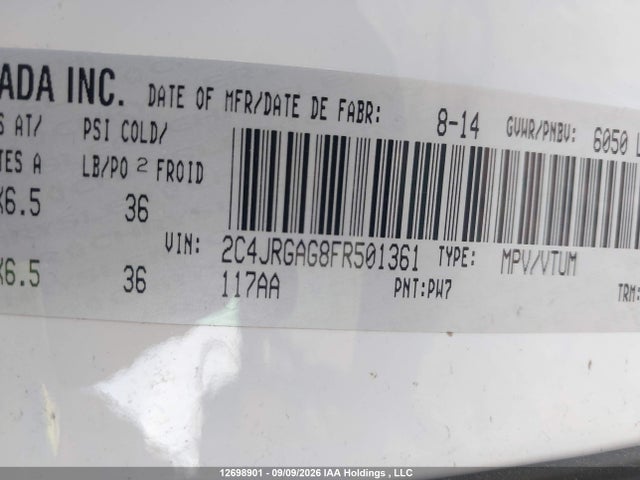 Продажа на аукционе авто 2015 Ram Cargo, vin: 2C4JRGAG8FR501361, номер лота: 12698901