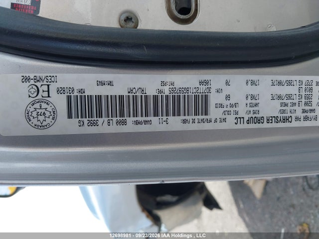 2011 Ram Ram 2500 Slt მანქანა იყიდება აუქციონზე, vin: 3D7TT2CT1BG597265, აუქციონის ნომერი: 12698981