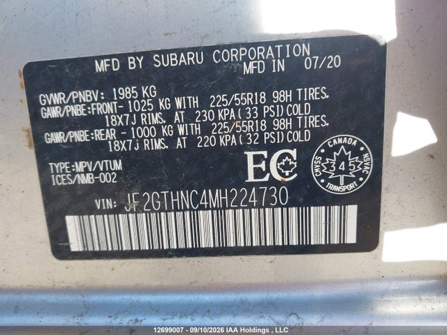 Subaru Crosstrek Limited 2021 JF2GTHNC4MH224730 Image 9