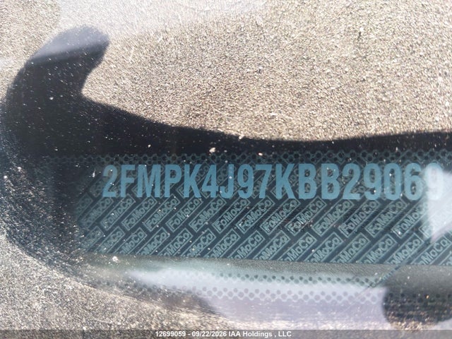 12699059 :رقم المزاد ، 2FMPK4J97KBB29069 vin ، 2019 Ford Edge Sel مزاد بيع
