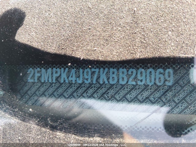 12699059 :رقم المزاد ، 2FMPK4J97KBB29069 vin ، 2019 Ford Edge Sel مزاد بيع