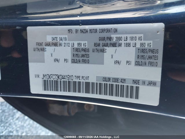 Aukcja sprzedaży 2019 Mazda Cx-3 Gs, vin: JM1DKFC73K0441910, numer aukcji: 12699065