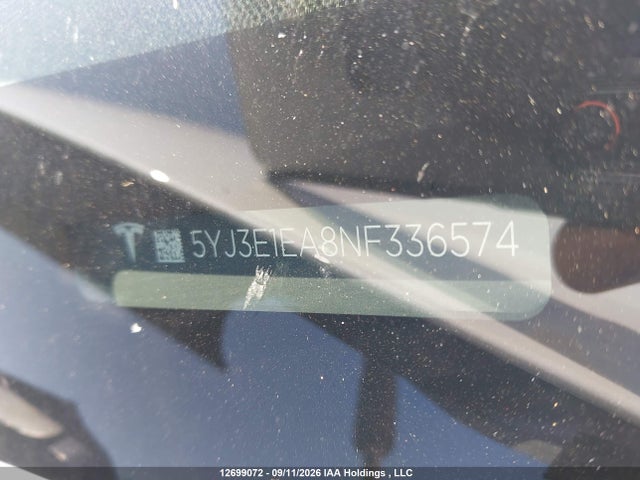 Tesla MODEL 3 2022 5YJ3E1EA8NF336574 Image 19