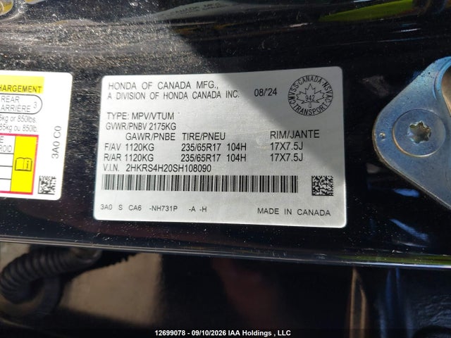 Honda CR-V 2025 2HKRS4H20SH108090 Image 9