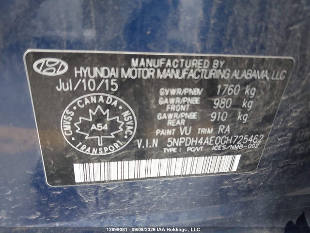Hyundai Elantra L+ 2016 5NPDH4AE0GH725462 Image 18