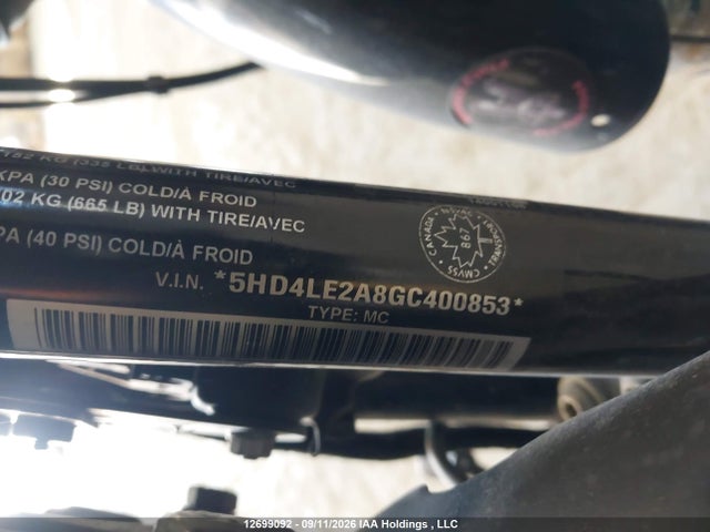 Продаж на аукціоні авто 2016 Harley-davidson Xl883 Iron 883, vin: 5HD4LE2A8GC400853, номер лоту: 12699092