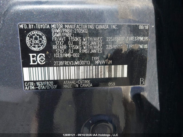 Toyota RAV4 LE 2018 2T3BFREV3JW830713 Image 9