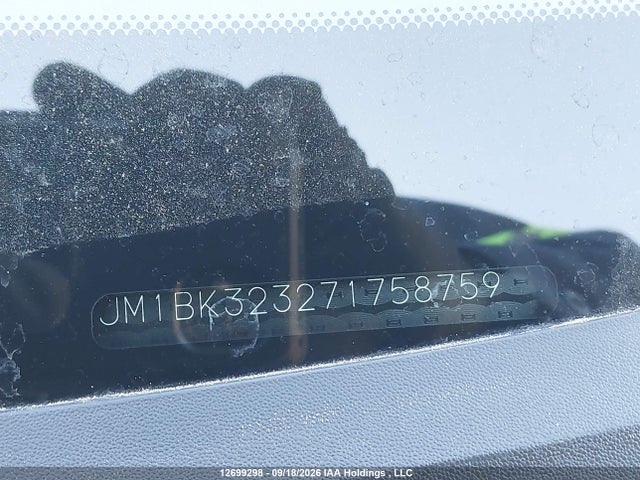 12699298 :رقم المزاد ، JM1BK323271758759 vin ، 2007 Mazda Mazda3 Gt مزاد بيع