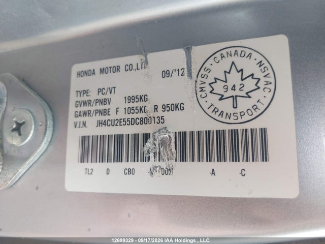 Aukcja sprzedaży 2013 Acura Tsx Premium, vin: JH4CU2E55DC800135, numer aukcji: 12699329