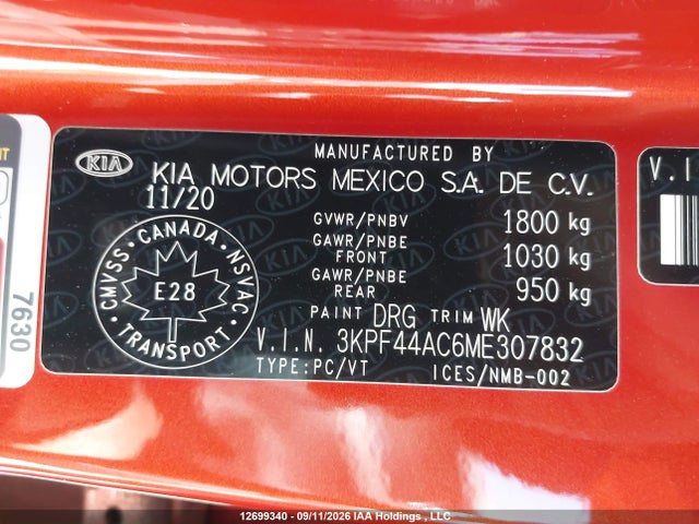 Aukcja sprzedaży 2021 Kia Forte Gt/gt Limited, vin: 3KPF44AC6ME307832, numer aukcji: 12699340
