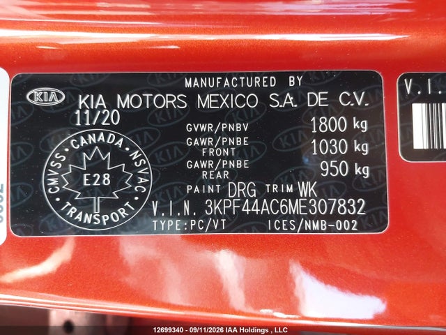 Aukcja sprzedaży 2021 Kia Forte Gt/gt Limited, vin: 3KPF44AC6ME307832, numer aukcji: 12699340