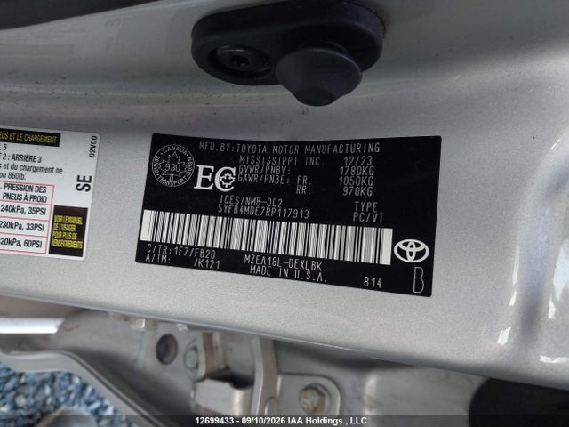Aukcja sprzedaży 2024 Toyota Corolla Le, vin: 5YFB4MDE7RP117913, numer aukcji: 12699433