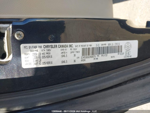 Aukcja sprzedaży 2013 Dodge Grand Caravan Se/sxt, vin: 2C4RDGBG6DR688578, numer aukcji: 12699446