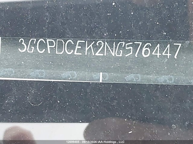 12699485 :رقم المزاد ، 3GCPDCEK2NG576447 vin ، 2022 Chevrolet Silverado K1500 Trail Boss Custom مزاد بيع