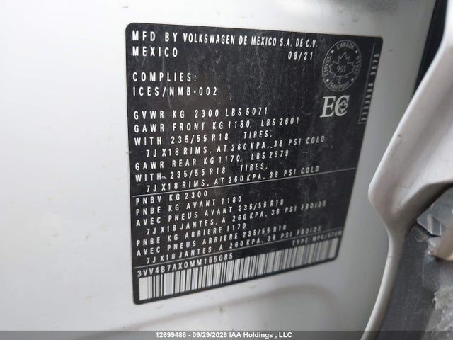 Volkswagen Tiguan 2021 3VV4B7AX0MM155085 Image 9