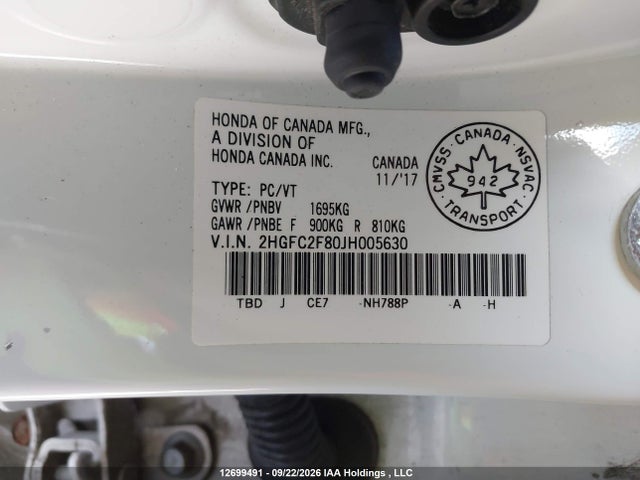 Honda Civic Ex 4dr 2018 2HGFC2F80JH005630 Image 9